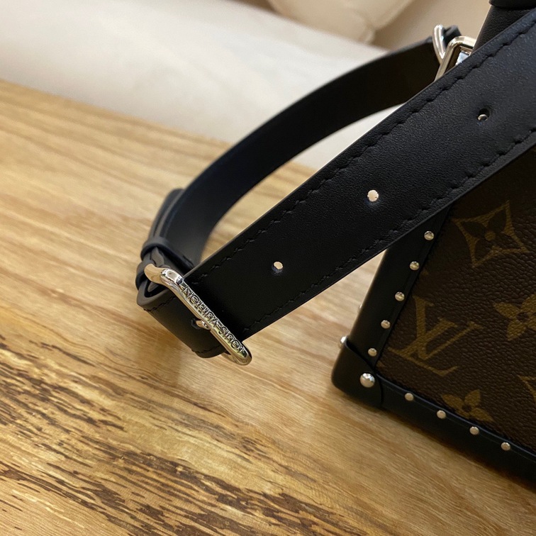 Clutch Box Monogram Coated Canvas Leather