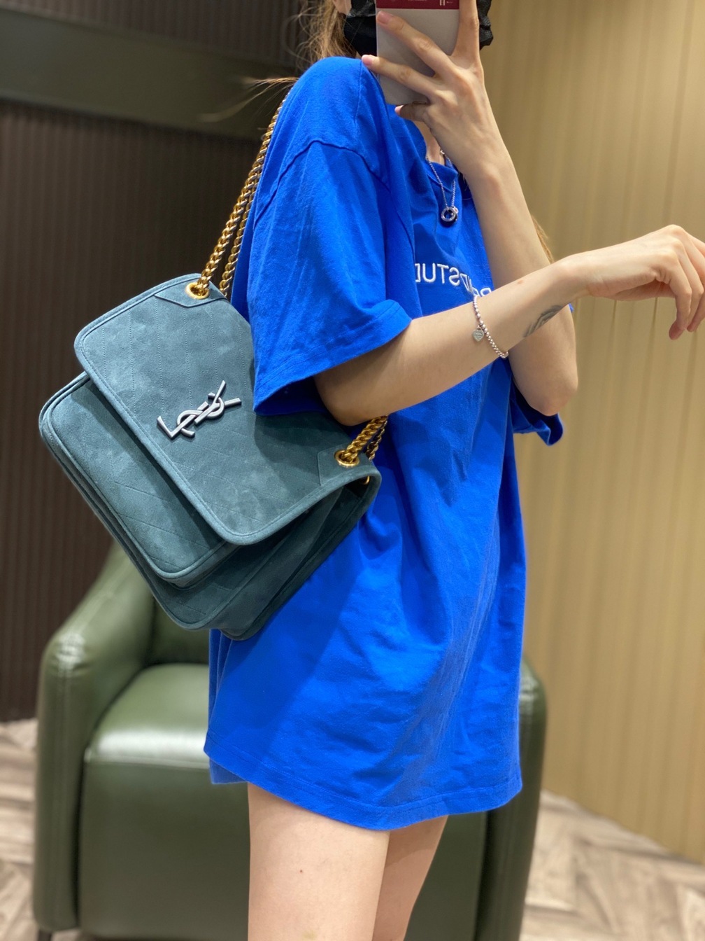 Medium Suede Niki Bag