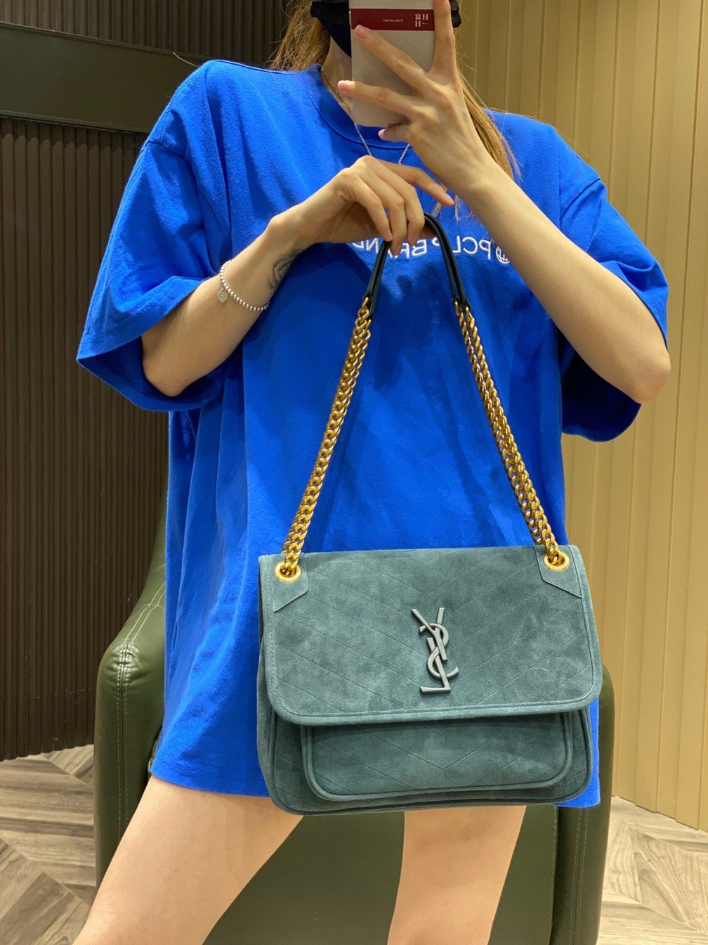 Medium Suede Niki Bag