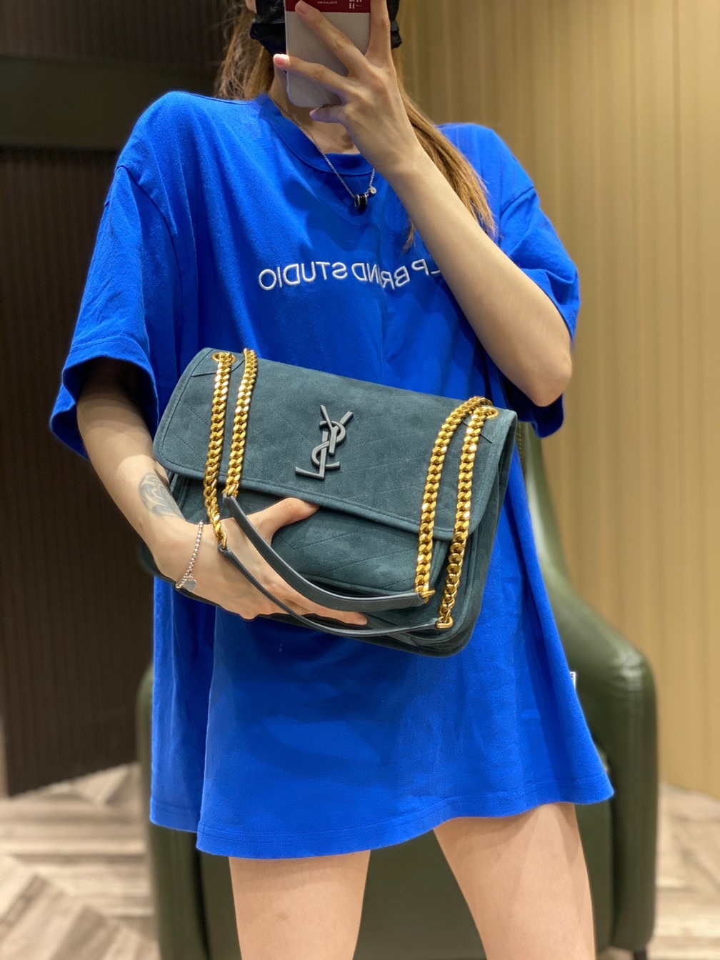 Medium Suede Niki Bag