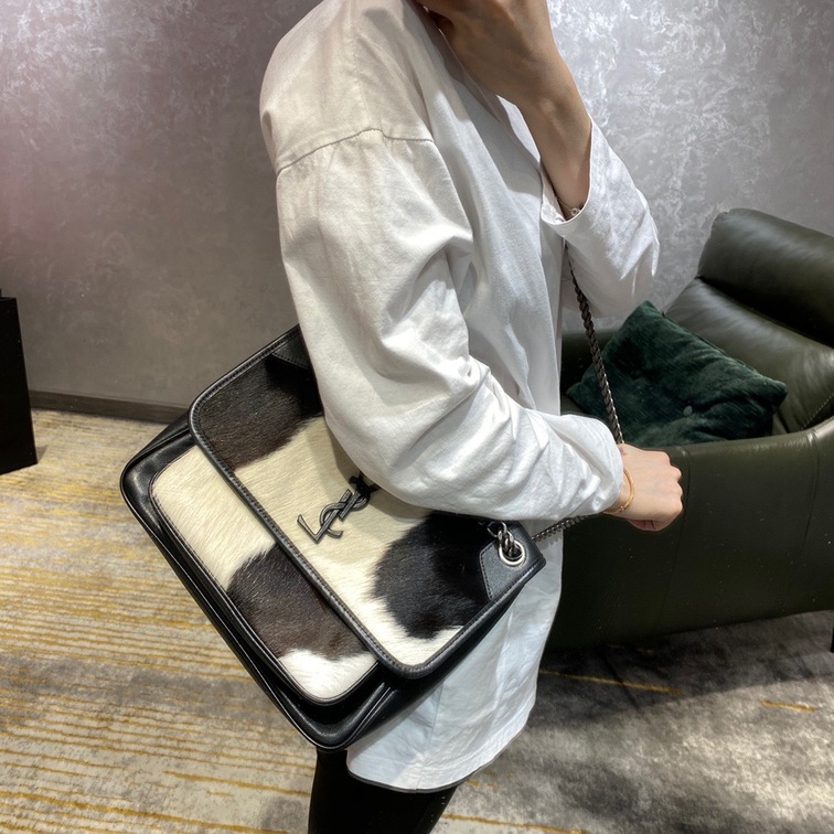Niki Bag In Black And White Pony Hair