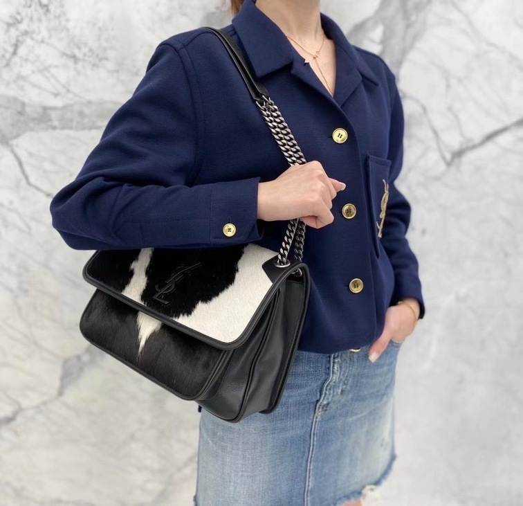 Niki Bag In Black And White Pony Hair