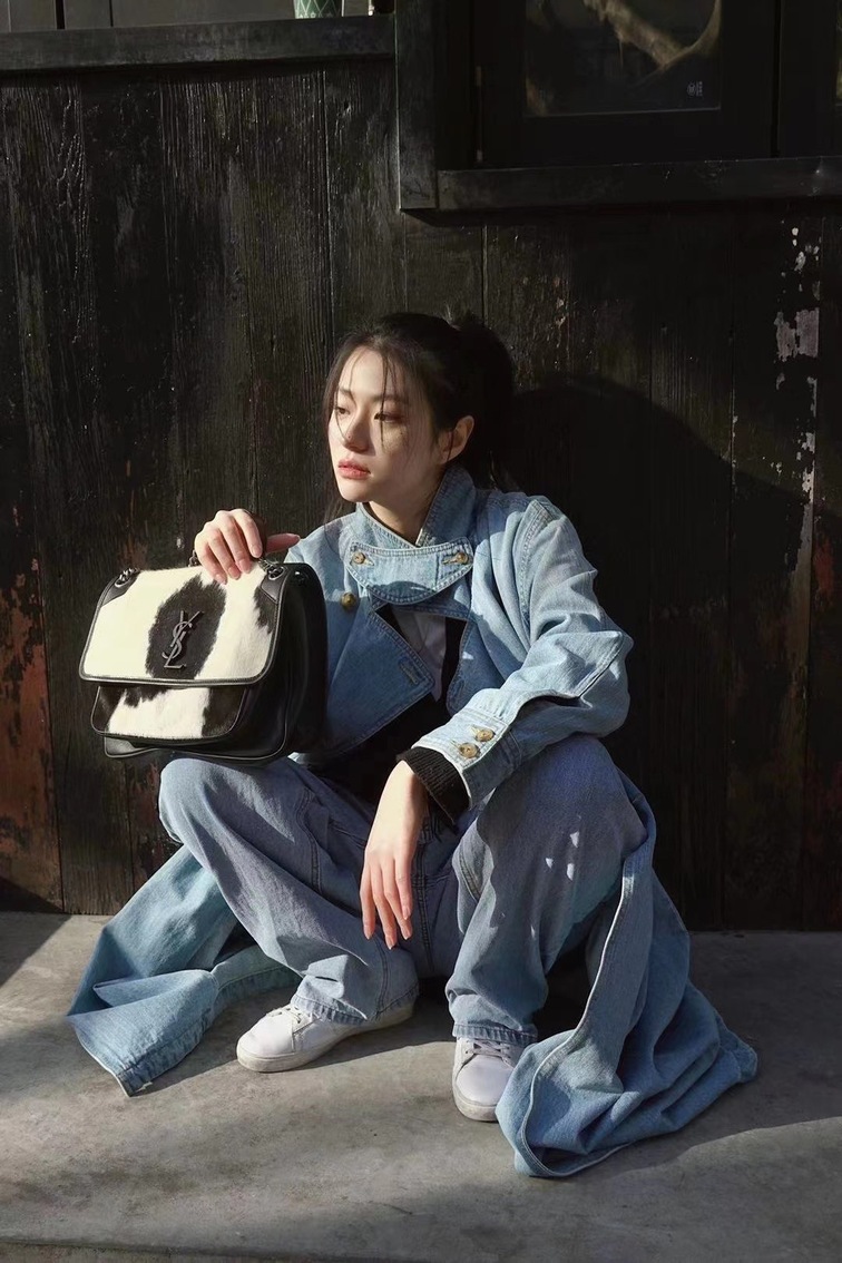 Niki Bag In Black And White Pony Hair