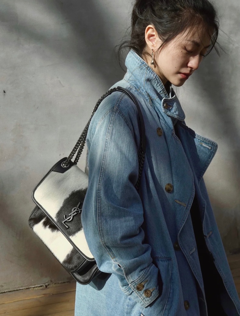 Niki Bag In Black And White Pony Hair