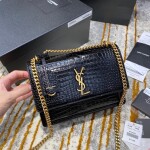 Sunset Medium In Crocodile Embossed Shiny Leather
