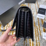 Sunset Medium In Crocodile Embossed Shiny Leather