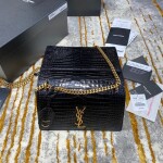 Sunset Medium In Crocodile Embossed Shiny Leather