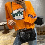 Sunset Medium In Crocodile Embossed Shiny Leather
