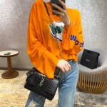 Sunset Medium In Crocodile Embossed Shiny Leather