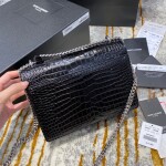 Sunset Medium In Crocodile Embossed Shiny Leather
