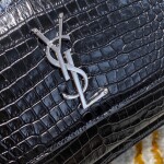 Sunset Medium In Crocodile Embossed Shiny Leather