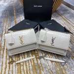 Sunset Medium In Crocodile Embossed Shiny Leather