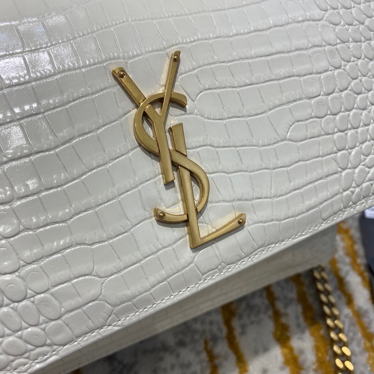 Sunset Medium In Crocodile Embossed Shiny Leather