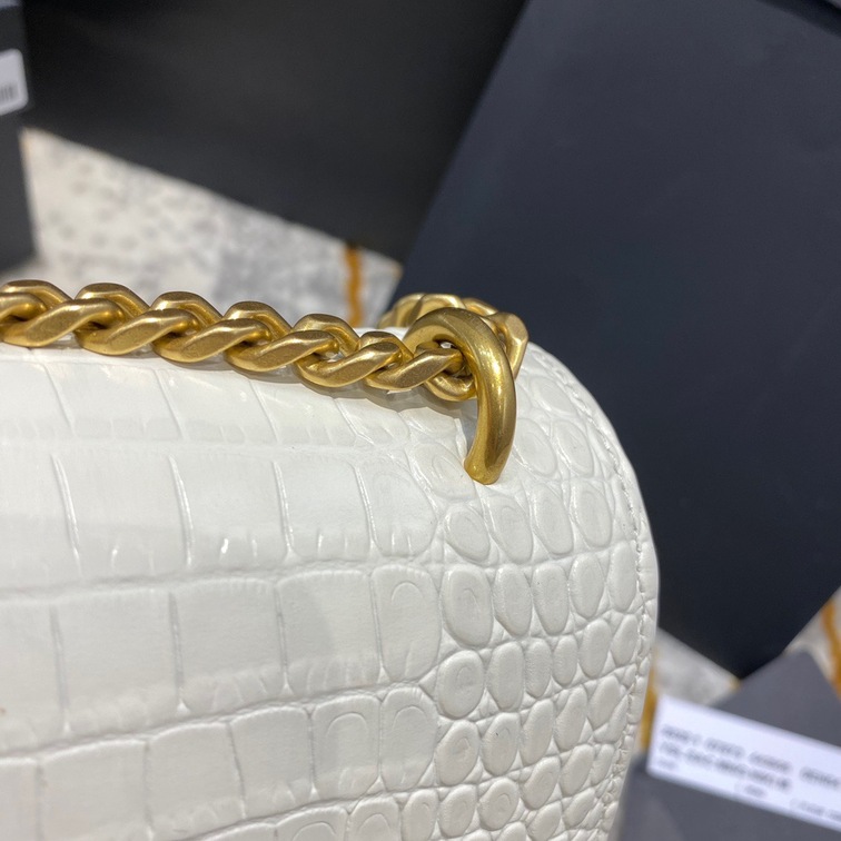 Sunset Medium In Crocodile Embossed Shiny Leather