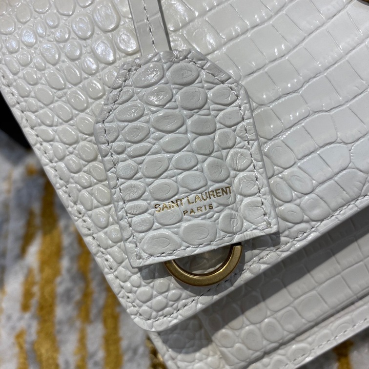 Sunset Medium In Crocodile Embossed Shiny Leather