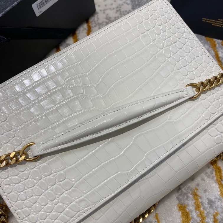 Sunset Medium In Crocodile Embossed Shiny Leather