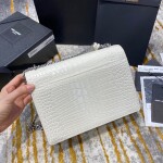 Sunset Medium In Crocodile Embossed Shiny Leather