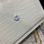 Sunset Medium In Crocodile Embossed Shiny Leather