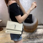 Sunset Medium In Crocodile Embossed Shiny Leather