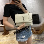 Sunset Medium In Crocodile Embossed Shiny Leather
