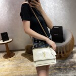 Sunset Medium In Crocodile Embossed Shiny Leather